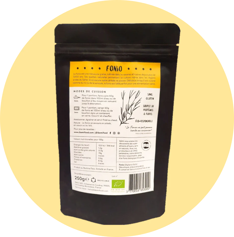 FONIO BIO IBÉMI - LOT de 3 SACHETS x 250G