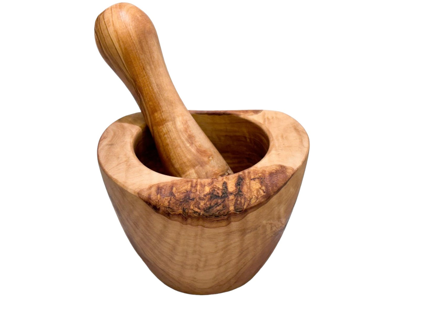 Mortier et pilon en bois d'olivier
