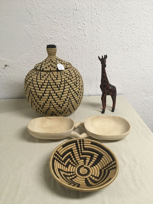 Décoration de table assiette duo peuplier - art & déco - Cameroun- FOUDAFRIQUE idée cadeaux d'Afrique