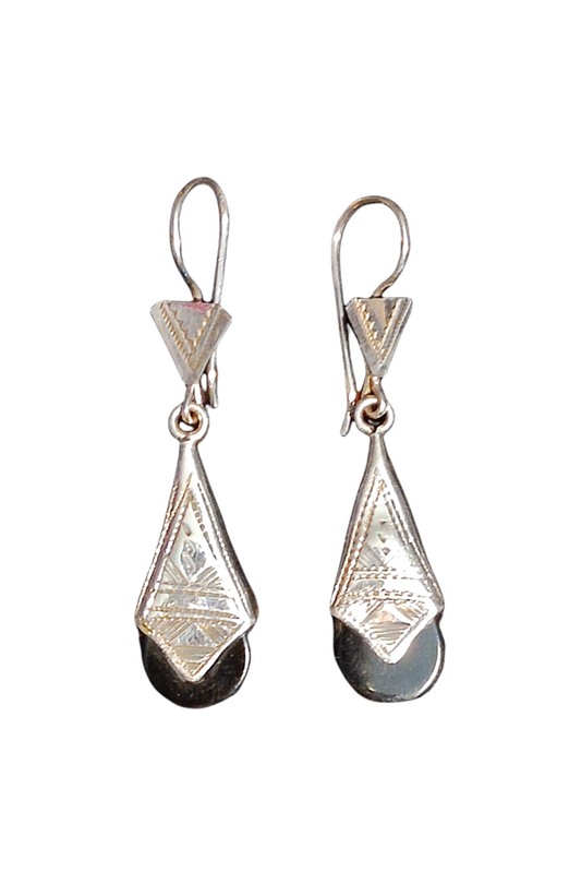 boucle d'oreille traditionnelle africaine, couleur chrome de luxe