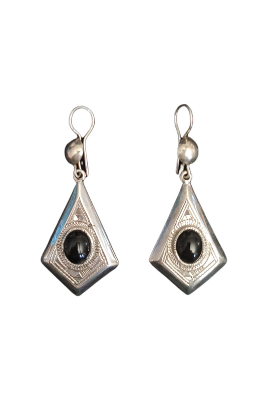 boucle d'oreille traditionnelle africaine, couleur chrome de luxe