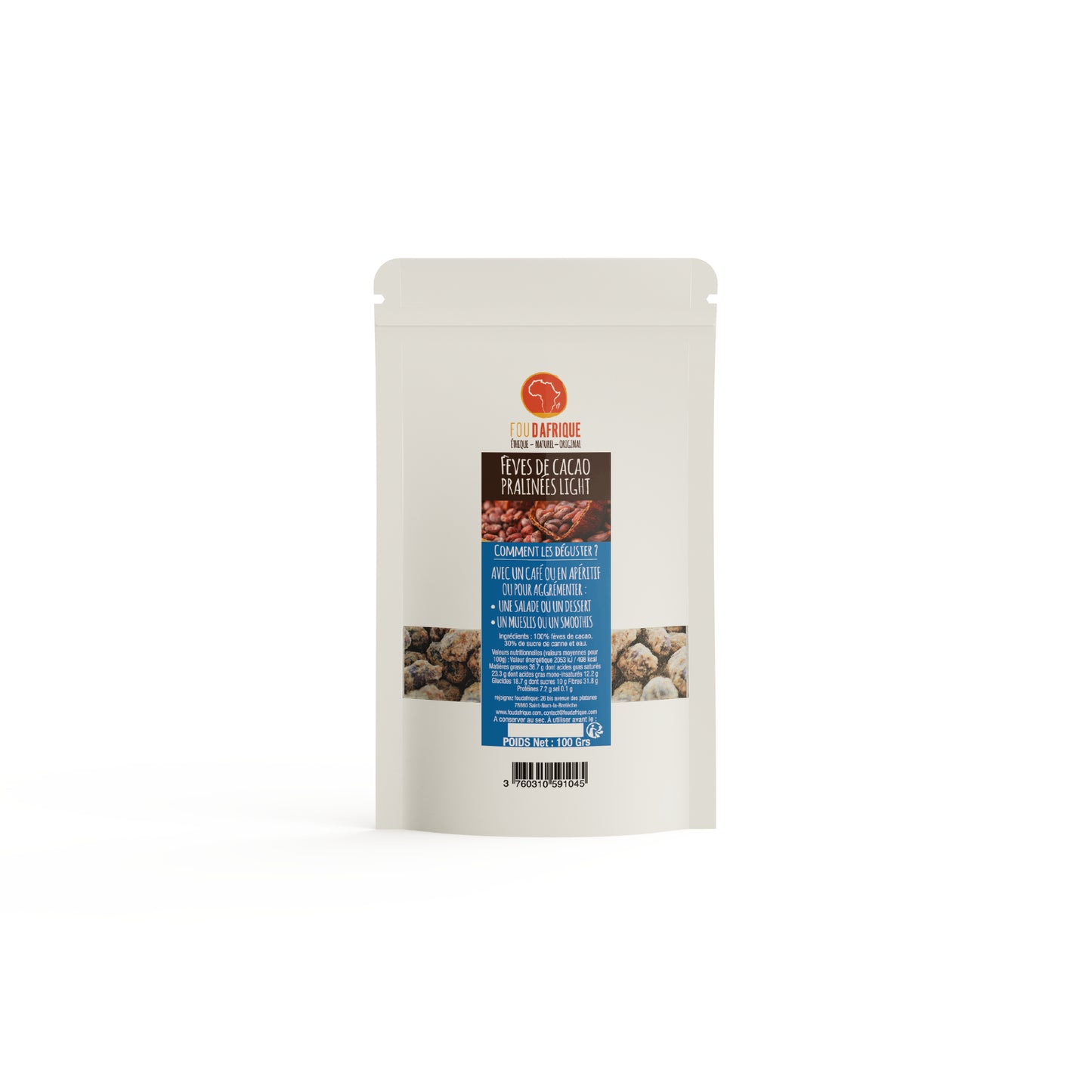 Fèves de Cacao pralinées light