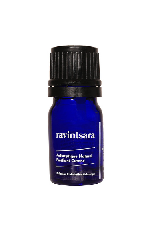 petit flacon d'huile essentielle de ravintsara sauvage pure végétale