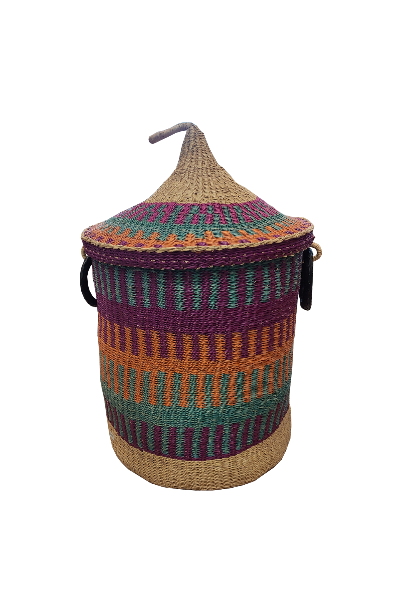 cache pot, panier tissé à la main selon la tradition africaine